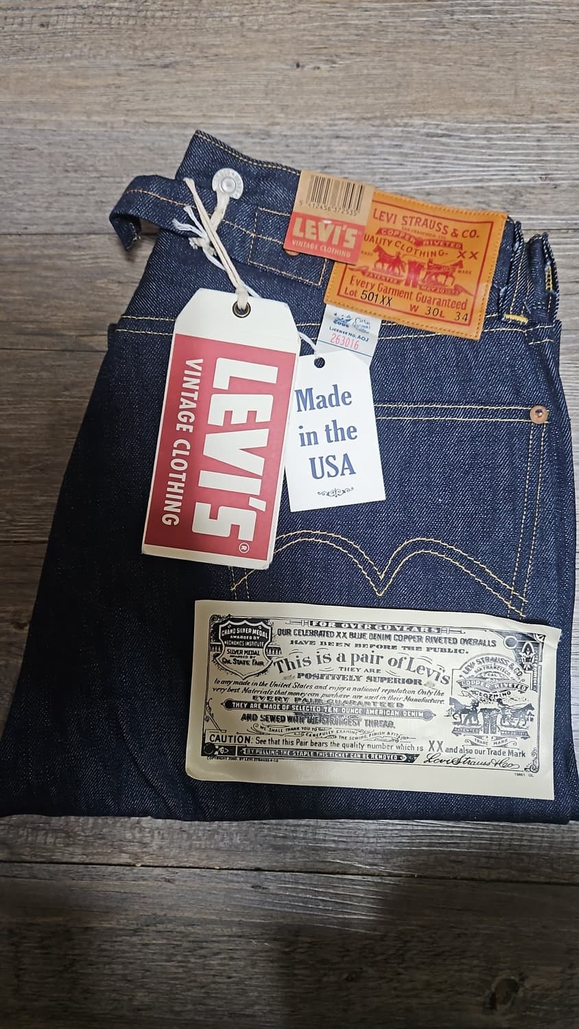 리바이스 LVC 1933 501 리지드 USA 콘밀 30X34 상품이미지1