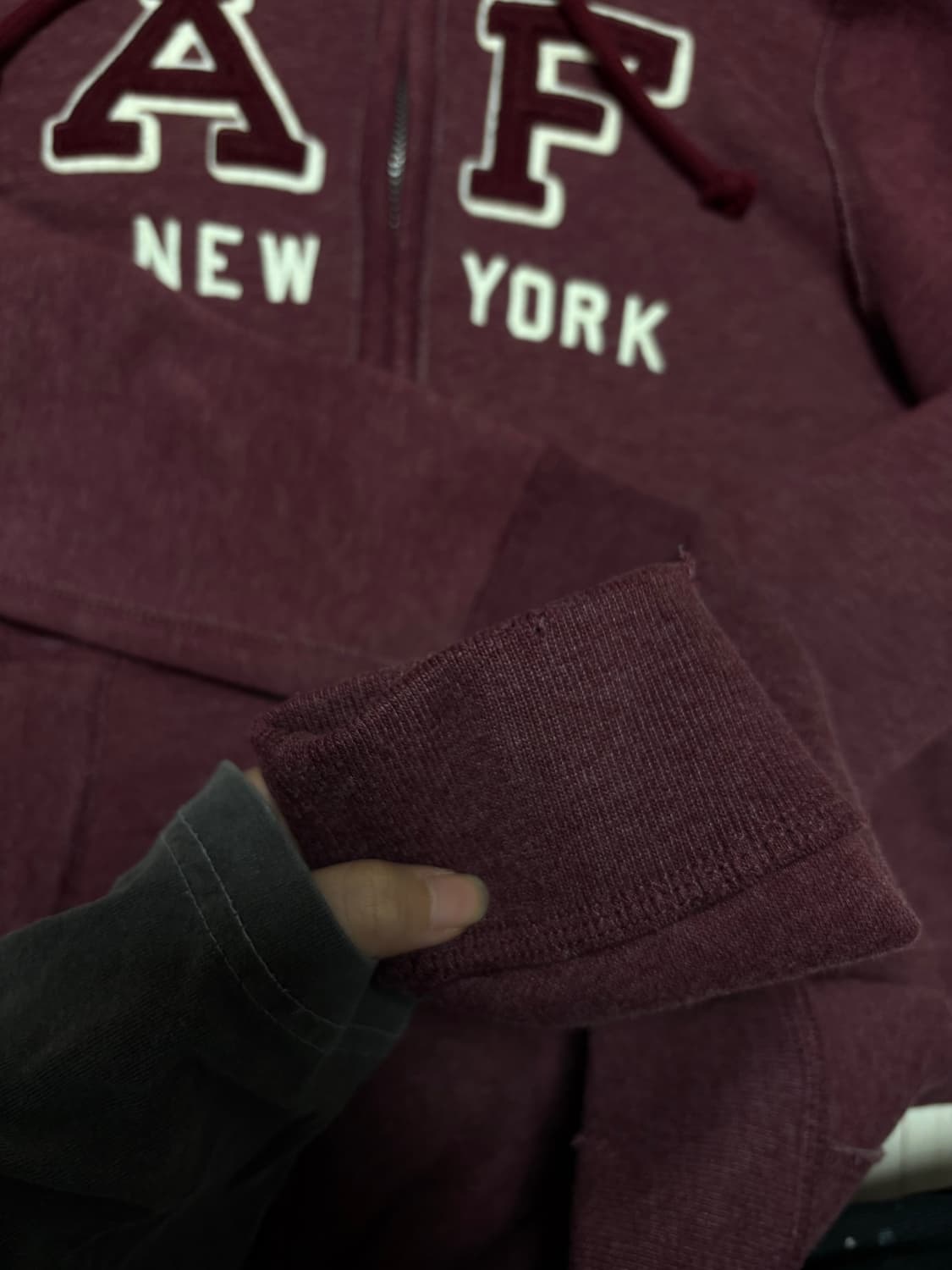 아베크롬비 후드집업 버건디s 상품이미지3