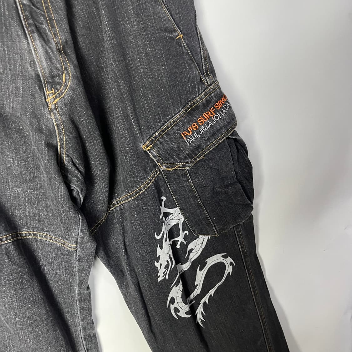 [PJ'S Surf] 올드스쿨 드래곤 카고 데님팬츠 상품이미지3