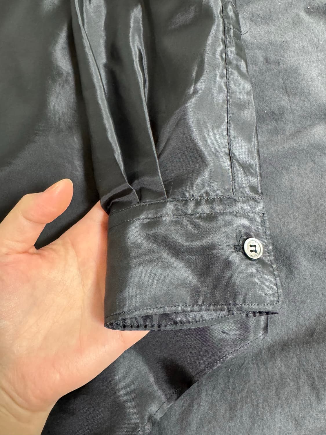 꼼데가르송 메인라인 24FW 세틴 셔츠 (블랙, M) 상품이미지5