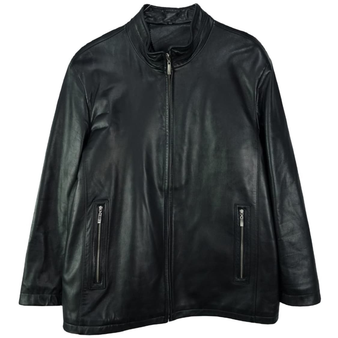 [빈티지] 리얼 쉽스킨 루즈핏 양가죽 레더 집업 자켓 블랙 M19974 상품이미지2