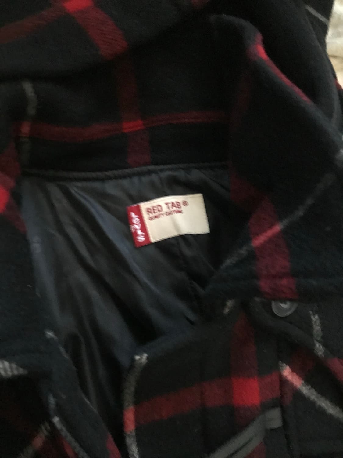 리바이스 레드 탭 체크 떡볶이 코트 상품이미지7