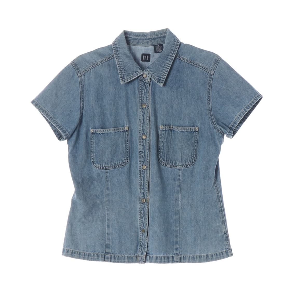 GAP 빈티지 중청 반팔 데님 셔츠 M 상품이미지1