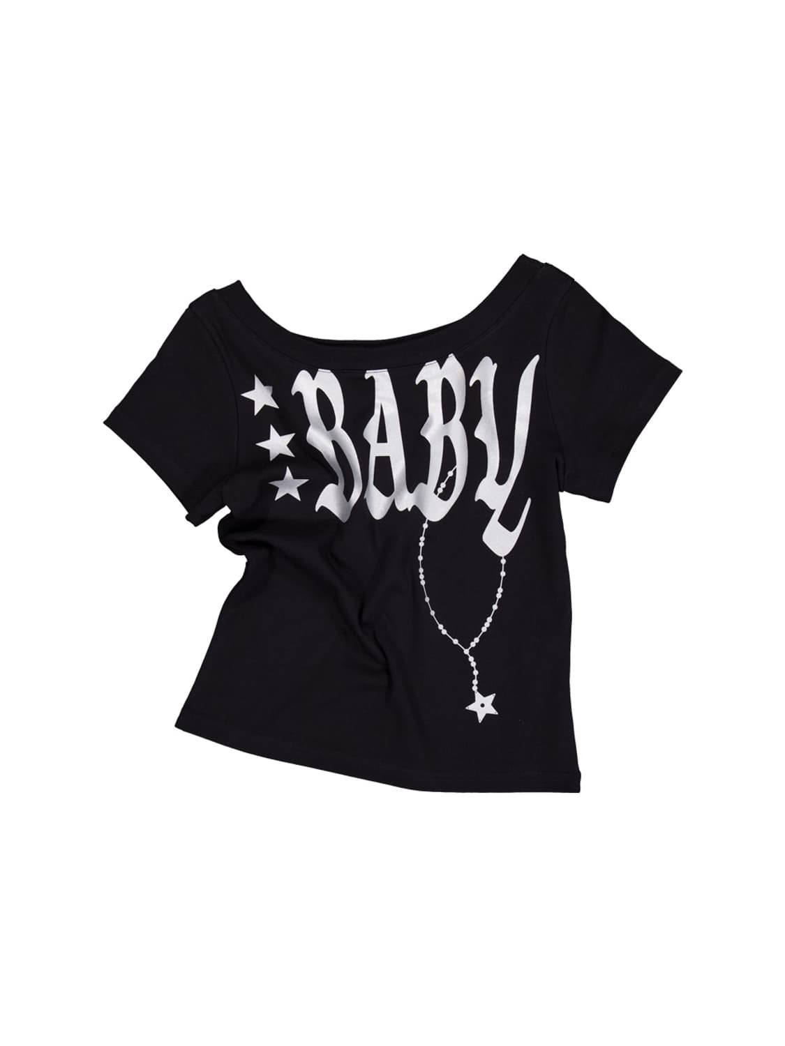 섹업이엑스이 BABY WIDE NECK TOP / BLACK 상품이미지4
