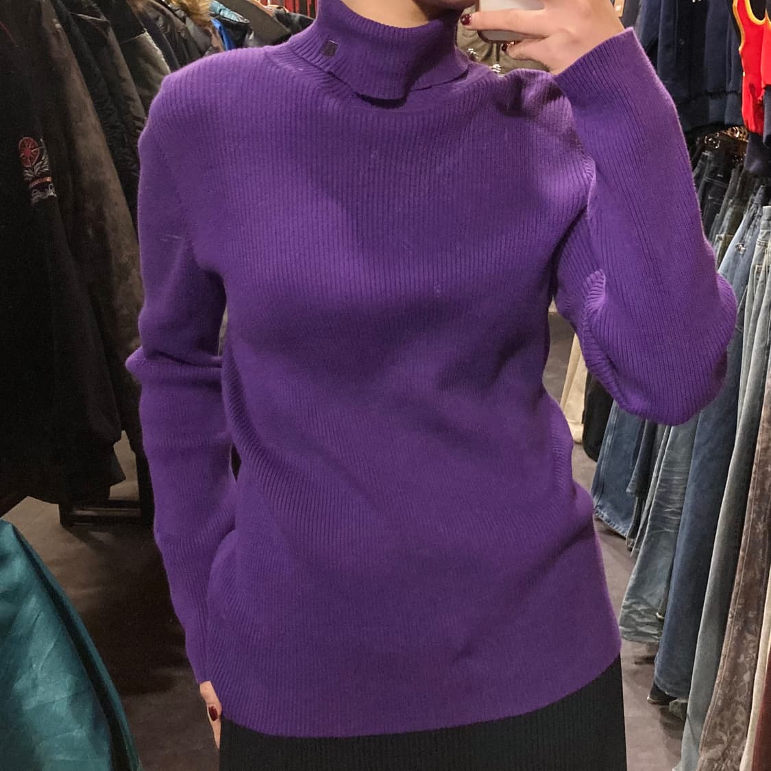 [IM] 폴로 랄프로렌 목폴라 골지 니트 퍼플 상품이미지2