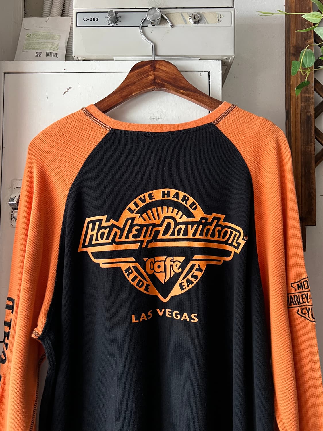 [2XL]할리데이비슨 USA 라스베가스 챕터 와플 롱슬리브 티셔츠 상품이미지1