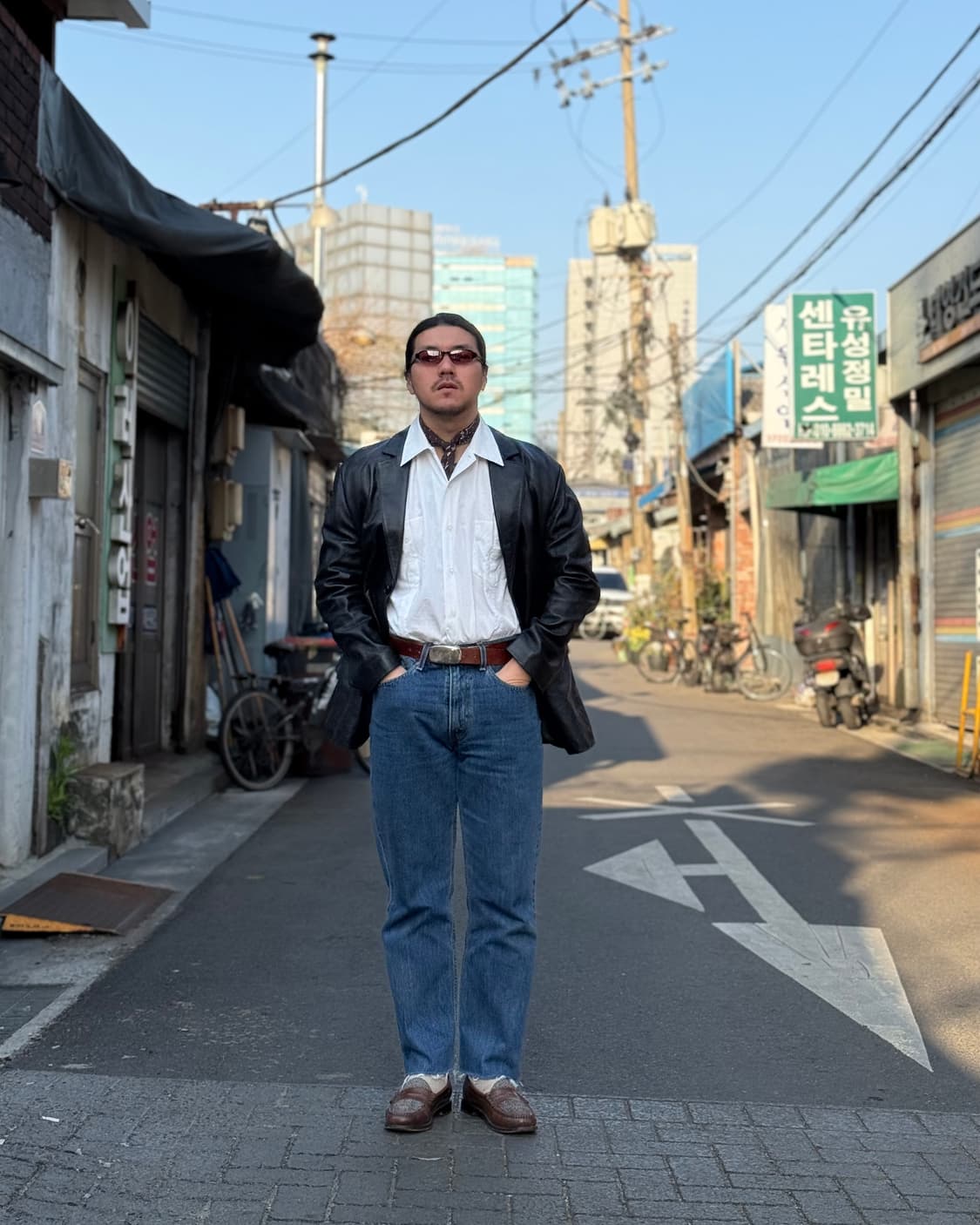 90-00‘s 에크라제 양가죽 블레이저 자켓 105 상품이미지7