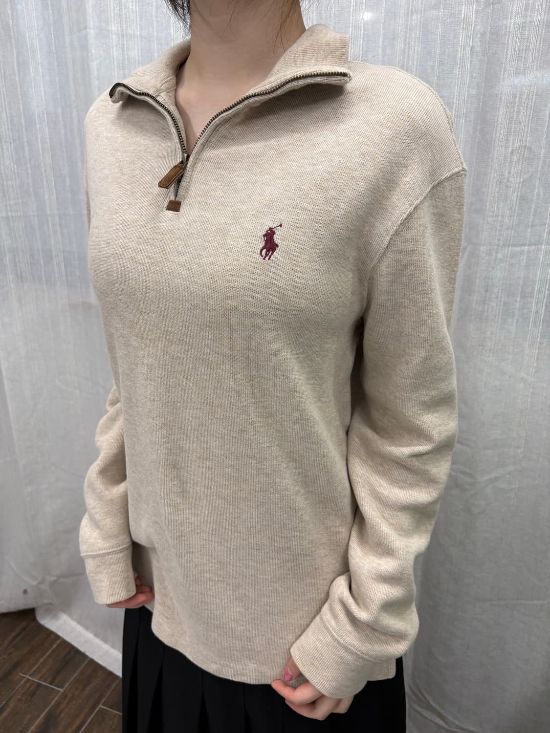 폴로 랄프로렌 하프 집업 코튼 니트   상품이미지1