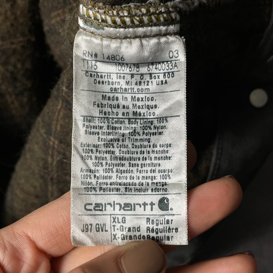 CARHARTT 칼하트 그레이 J97 디트로이트 워크 자켓 A00850 상품이미지10