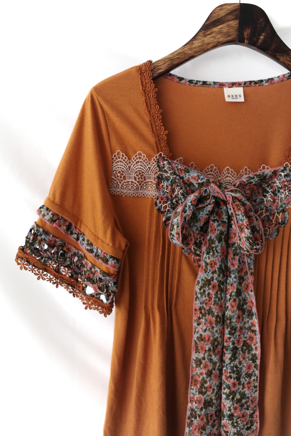 axes femme) flower tie half T  상품이미지3