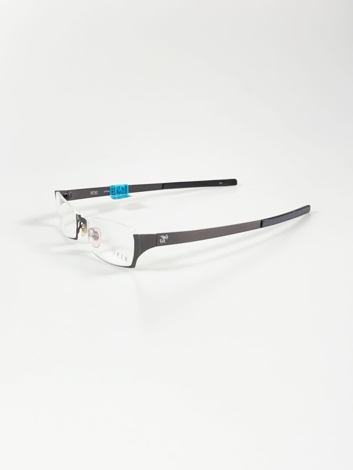 FIX 다크 그레이 메탈 스퀘어 역반무테 빈티지 안경 상품이미지4