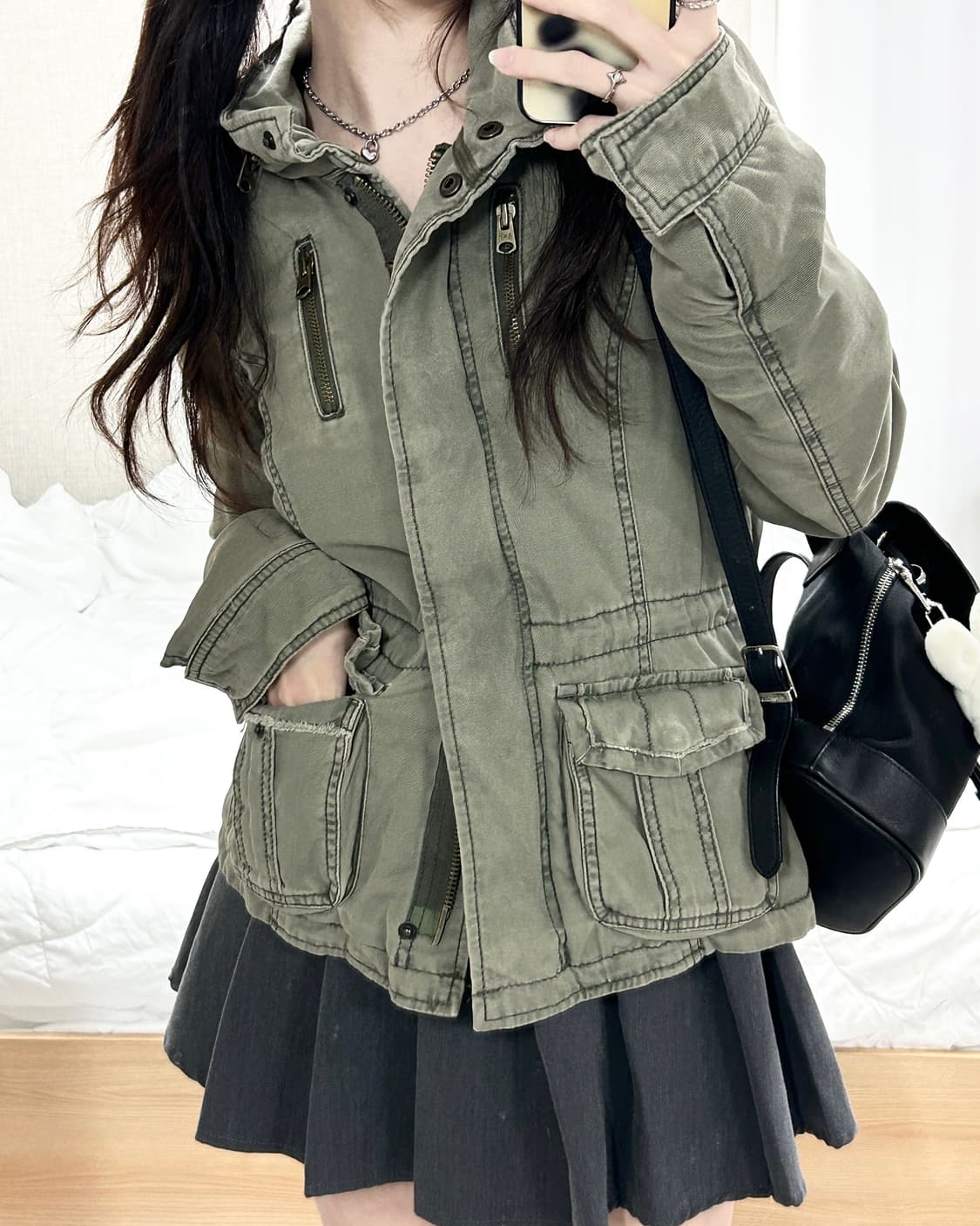 아베크롬비 순록 카키 투웨이 자켓 상품이미지2