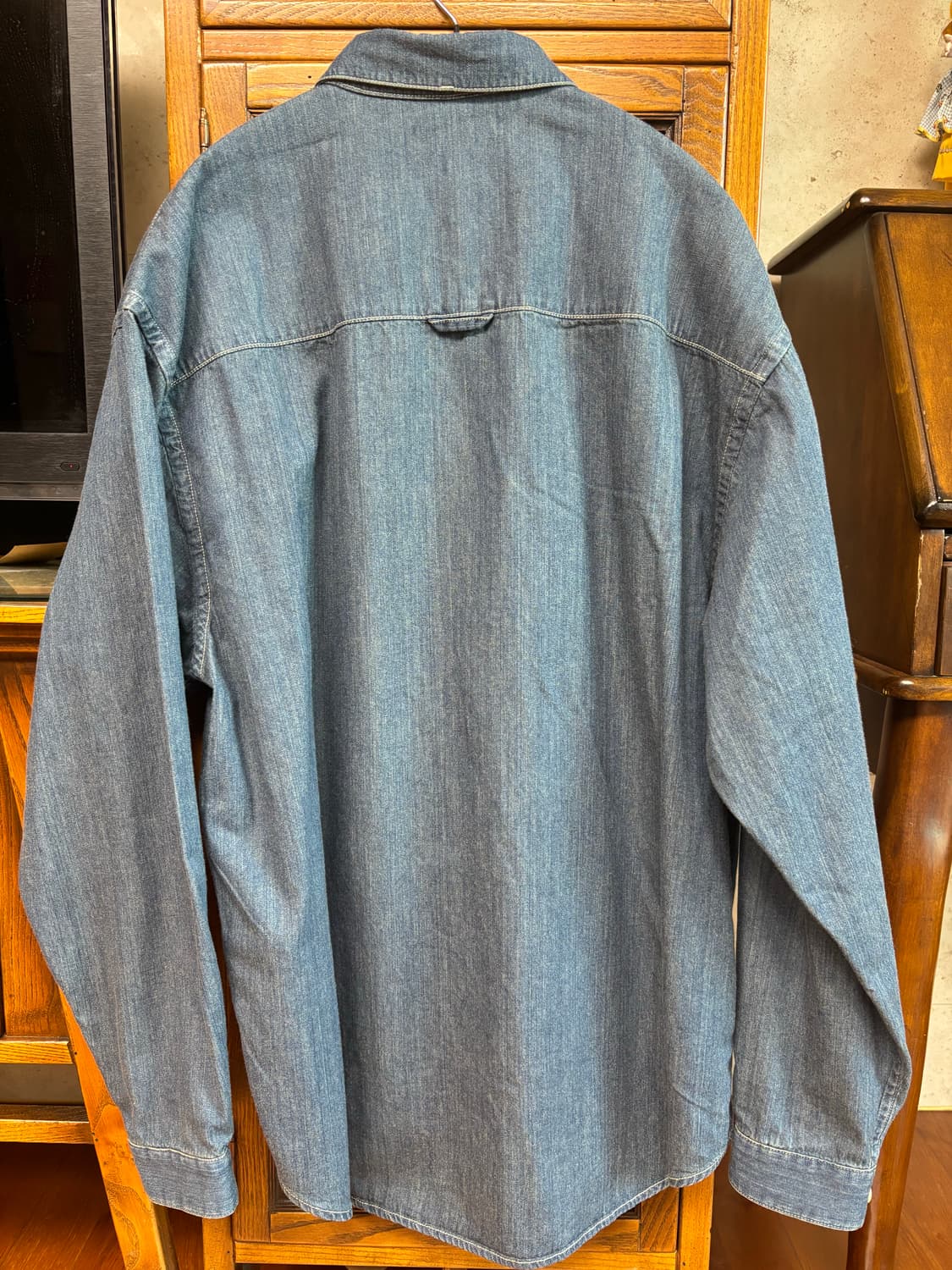 마이라이브러리 307 퓨어 데님 셔츠 미드블루 상품이미지3