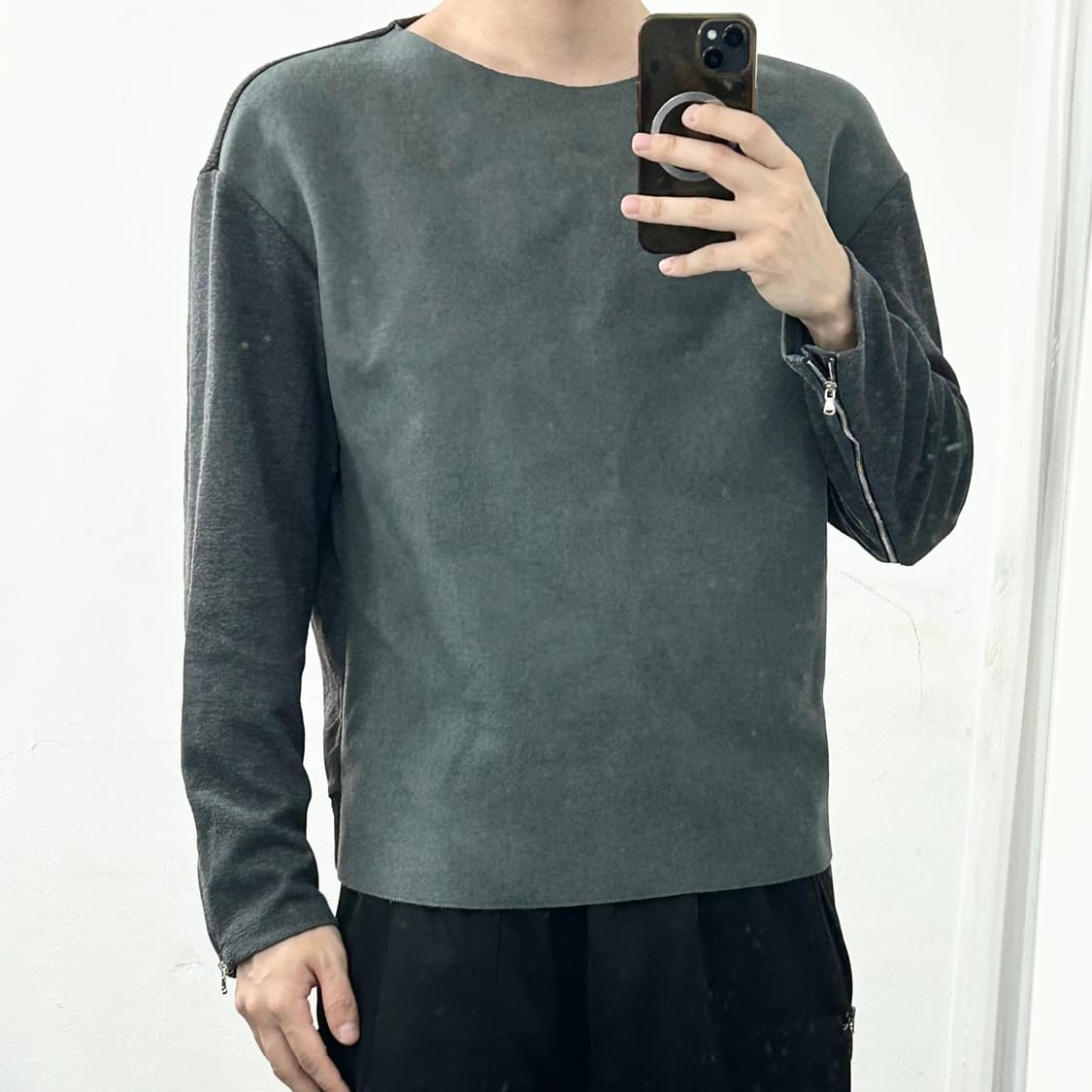 솔리드옴므 우영미 백지퍼 맨투맨 상품이미지2