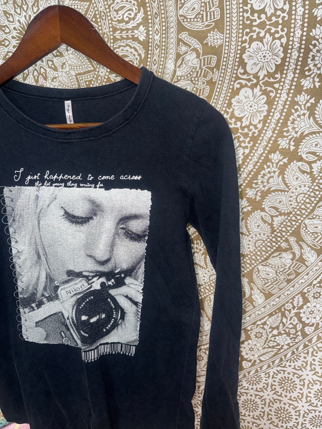 빈티지 여성 프린팅 블랙 롱슬리브  상품이미지3