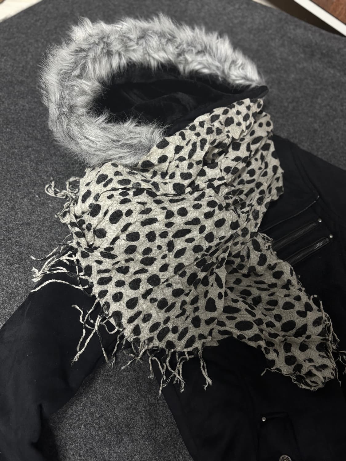 Vintage y2k punk Leopard muffler scarf 상품이미지2