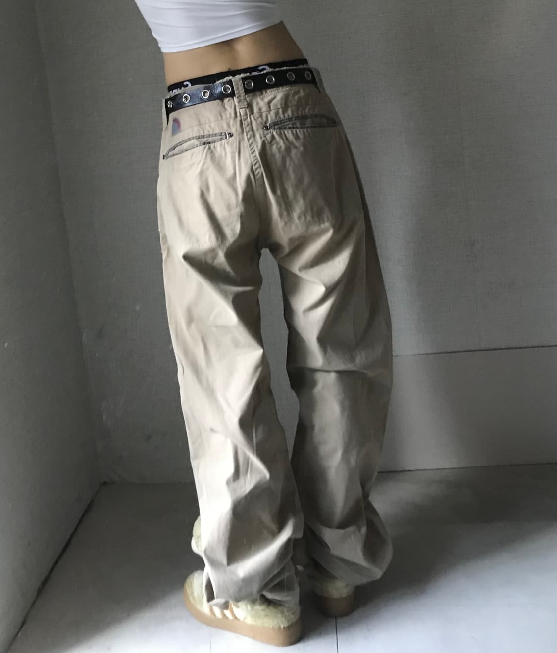 디젤 베이지 와이드 워크팬츠 상품이미지2