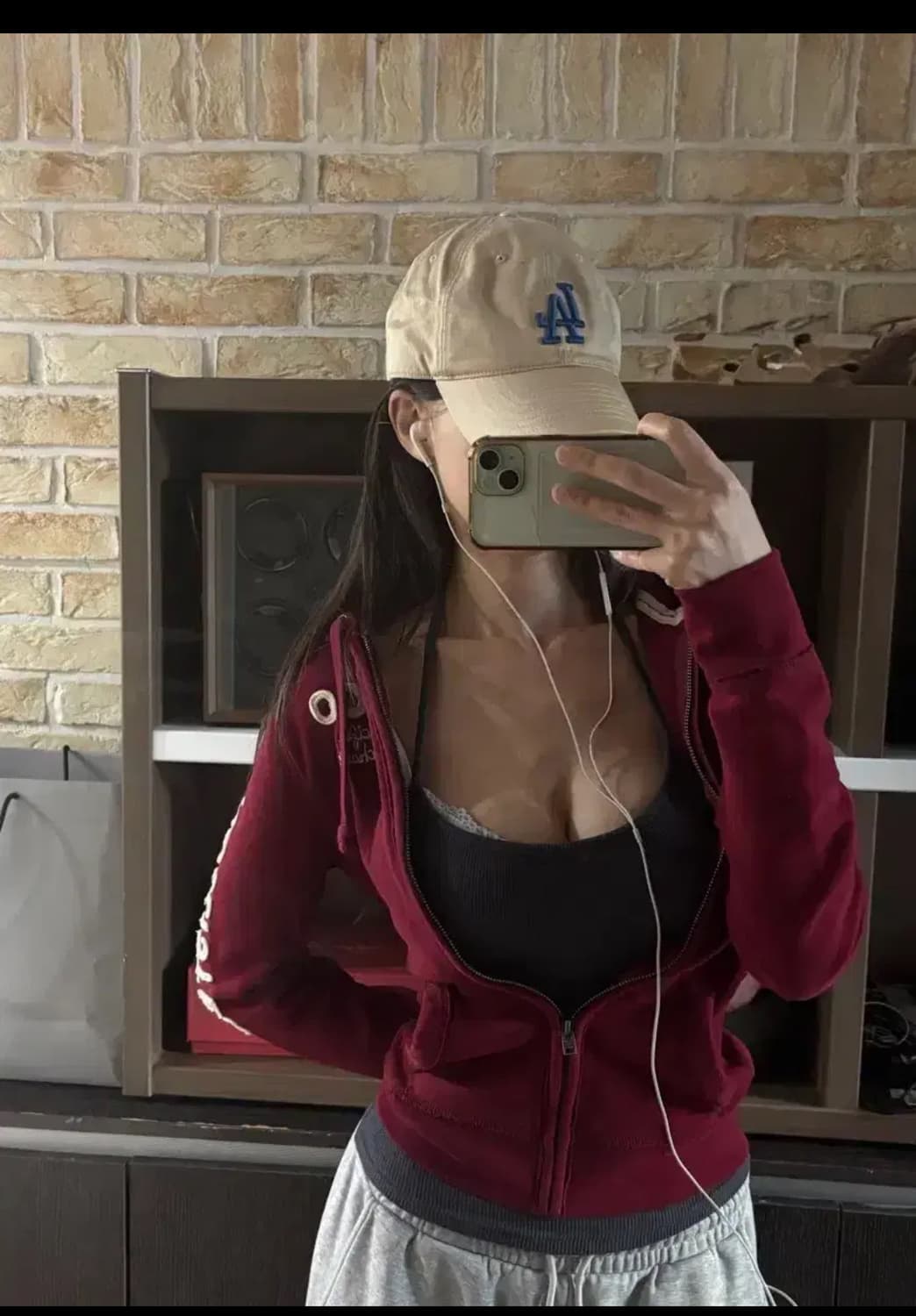 홀리스터 후드집업,버건디,S 상품이미지2