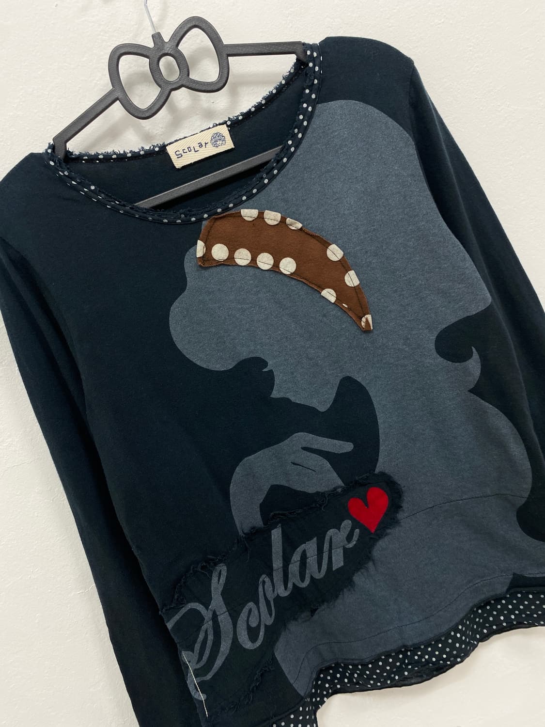 [SCOLAR] 신데렐라 y2k 브라운 도트 롱슬리브 상품이미지5