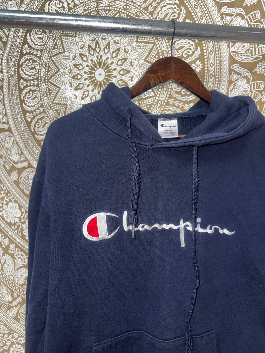 챔피온 빅로고 네이비 후드티 상품이미지4