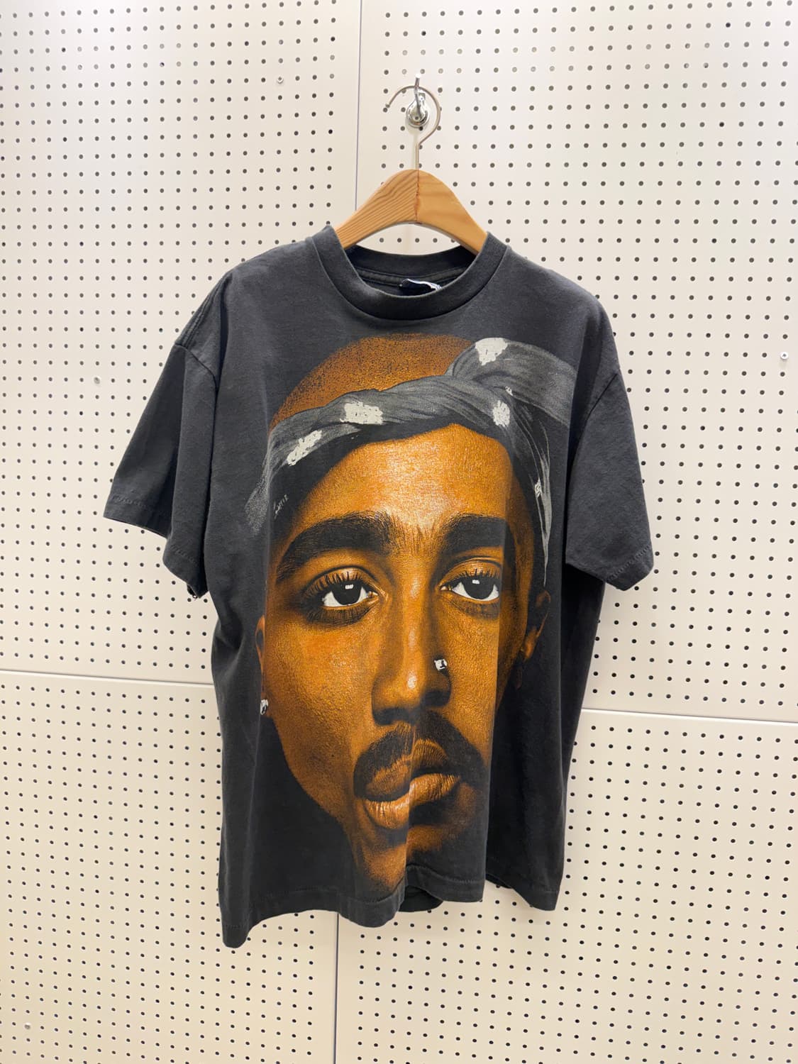 빈티지 투팍 샤커 얼굴 프린팅 반팔 티셔츠 U1636 상품이미지2