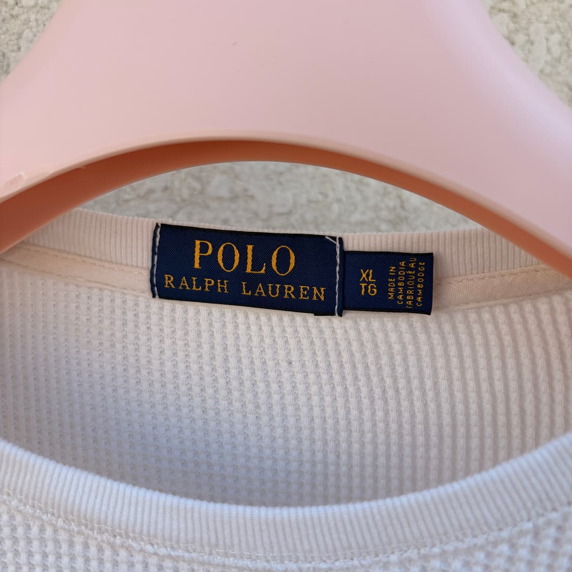 폴로 랄프로렌 화이트 네이비 포니 라운드 와플 롱슬리브 상품이미지3