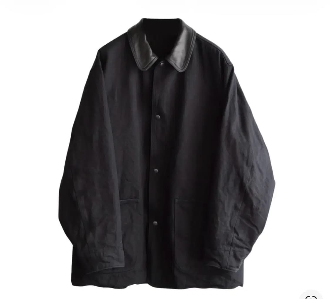 [2] 코모리 25aw 레더 카라 데님 자켓 상품이미지1