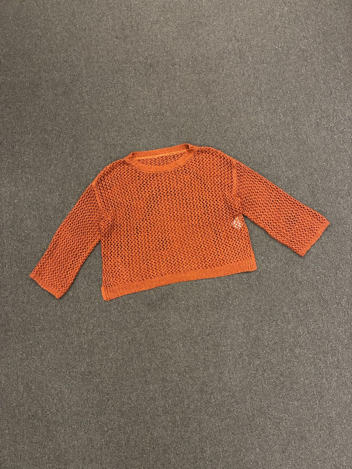 F)Japanese vintage 여성 테라코타 펀칭 니트 상품이미지1