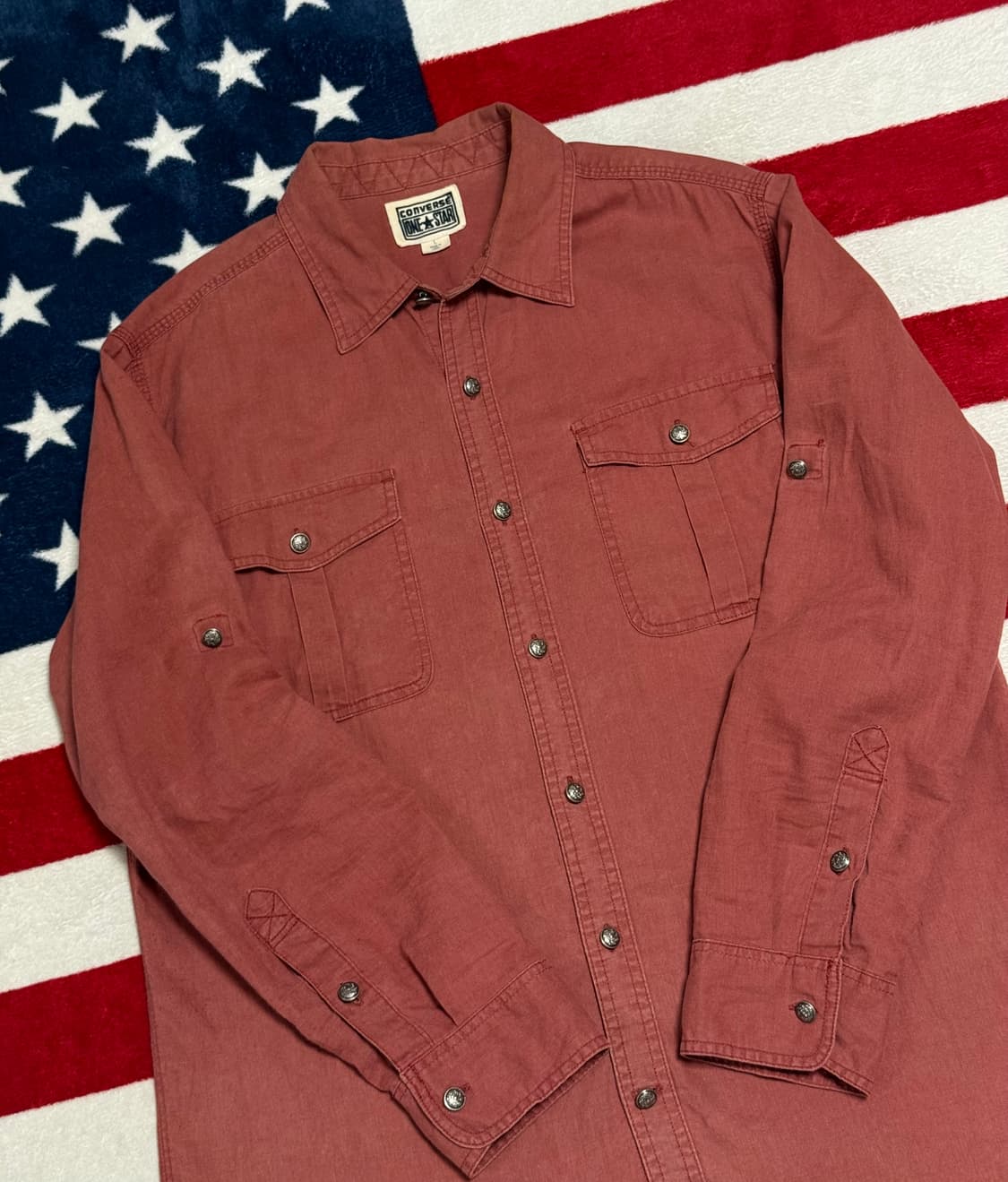 컨버스 빈티지 린넨셔츠 Converse Linen Blend Shirt. 상품이미지5
