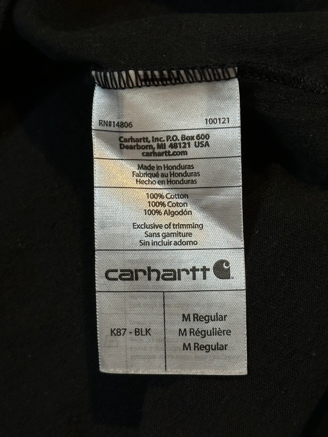 칼하트 CARHARTT 오리지널핏 포켓 반팔 티셔츠 블랙 상품이미지5