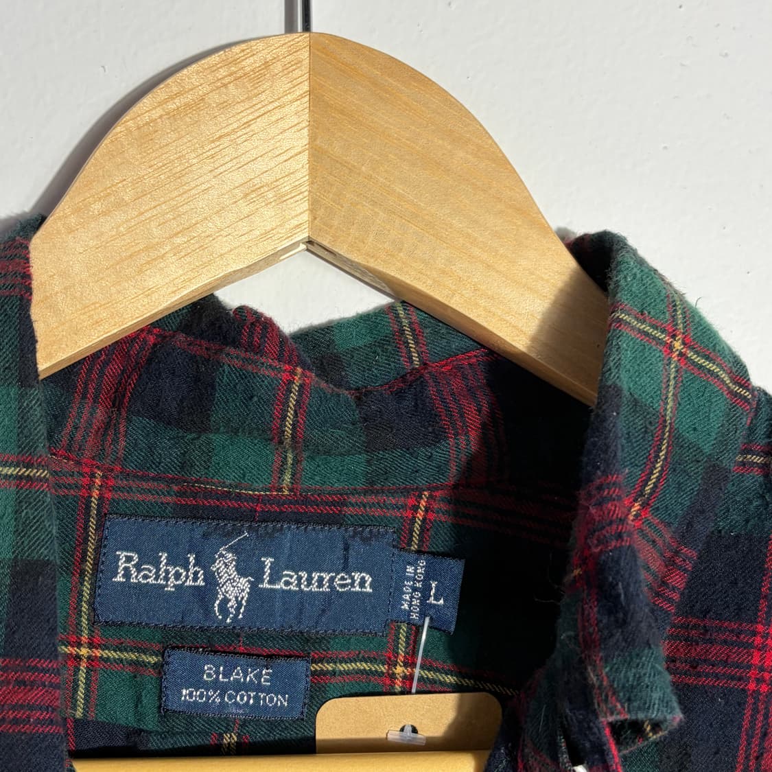 폴로 랄프로렌 빈티지 그린 & 레드 체크 셔츠 (무료배송) 상품이미지2