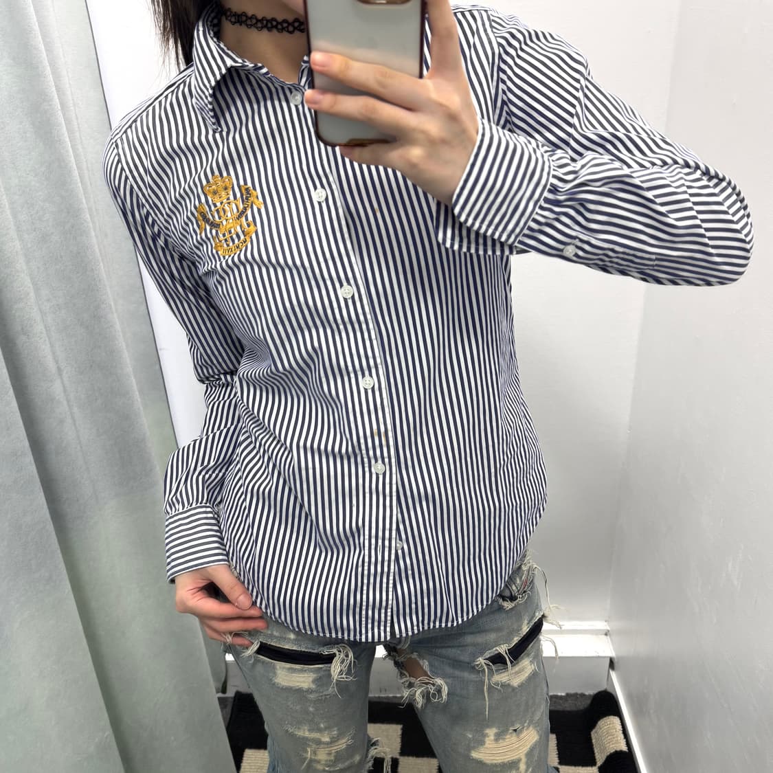 랄프로렌 스포츠 블루 스트라이프 셔츠 상품이미지1