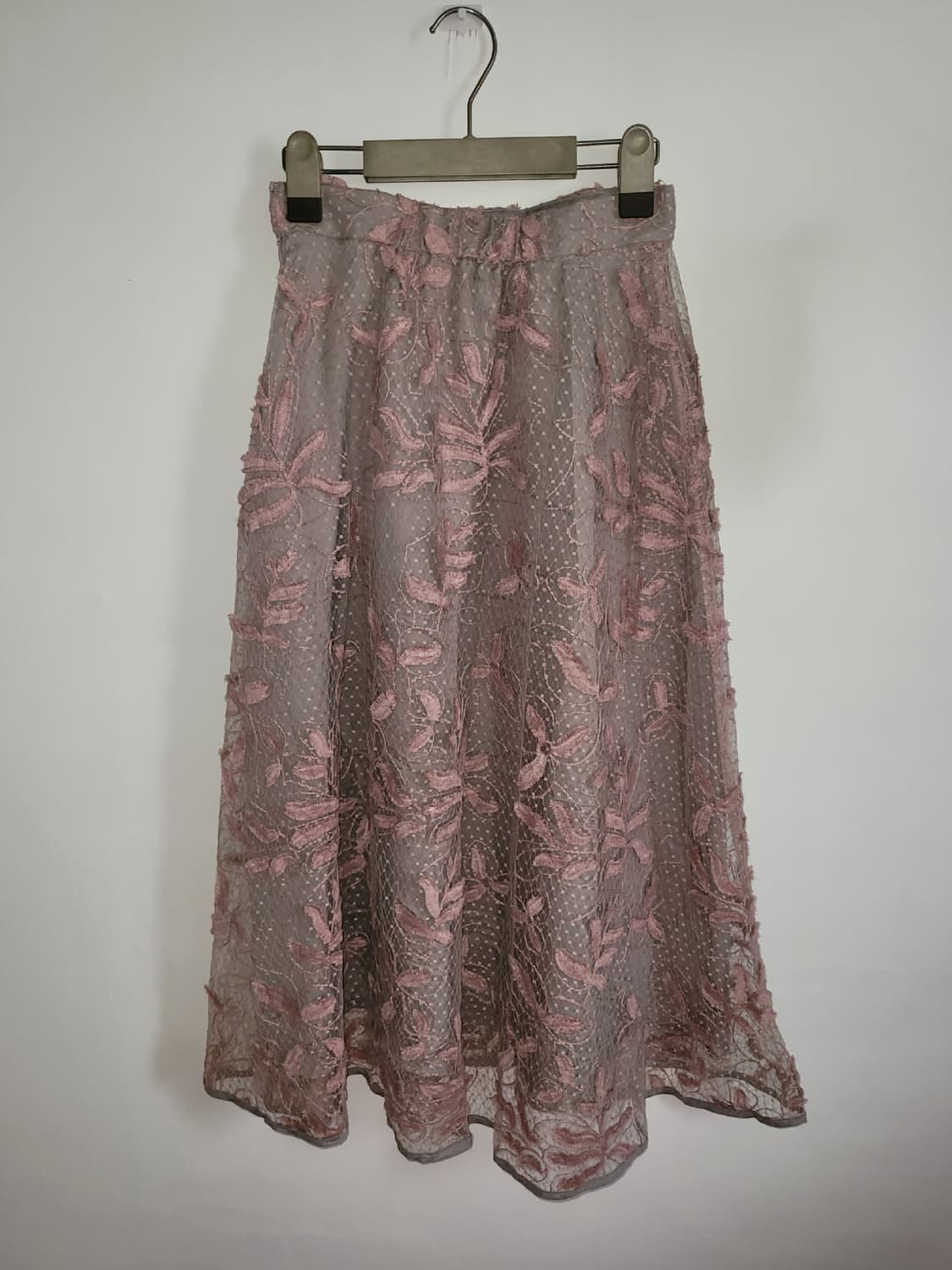 뮤트핑크브라운 도트 스커트 상품이미지1