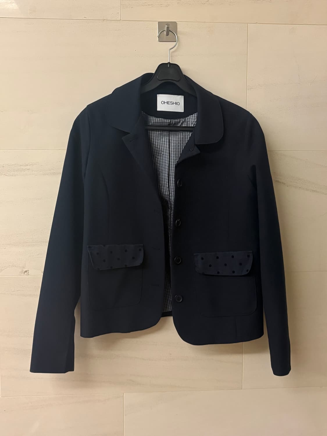 오헤시오 도트 라운드 카라 자켓 상품이미지3