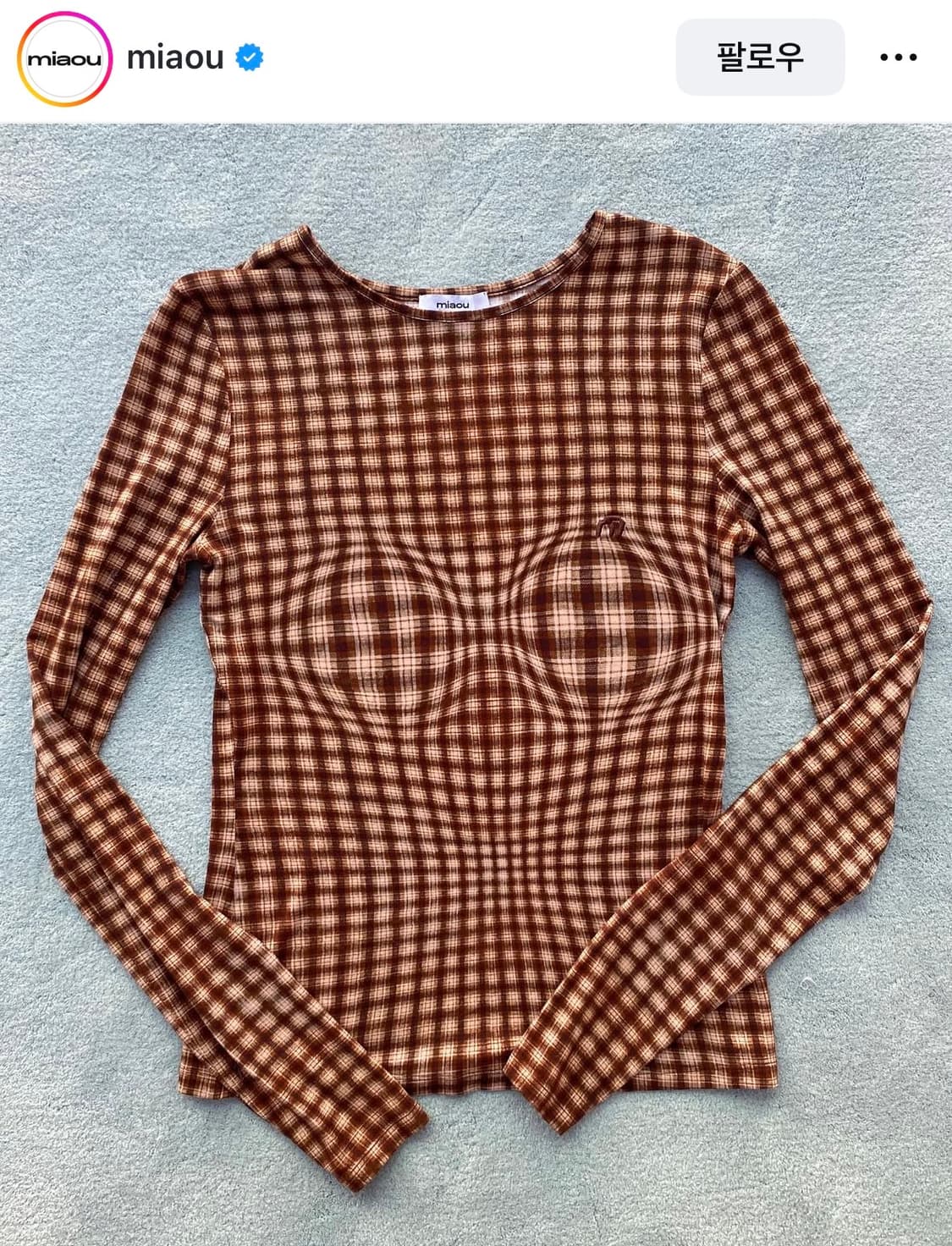 Miaou 미아우 체크 티셔츠  상품이미지1