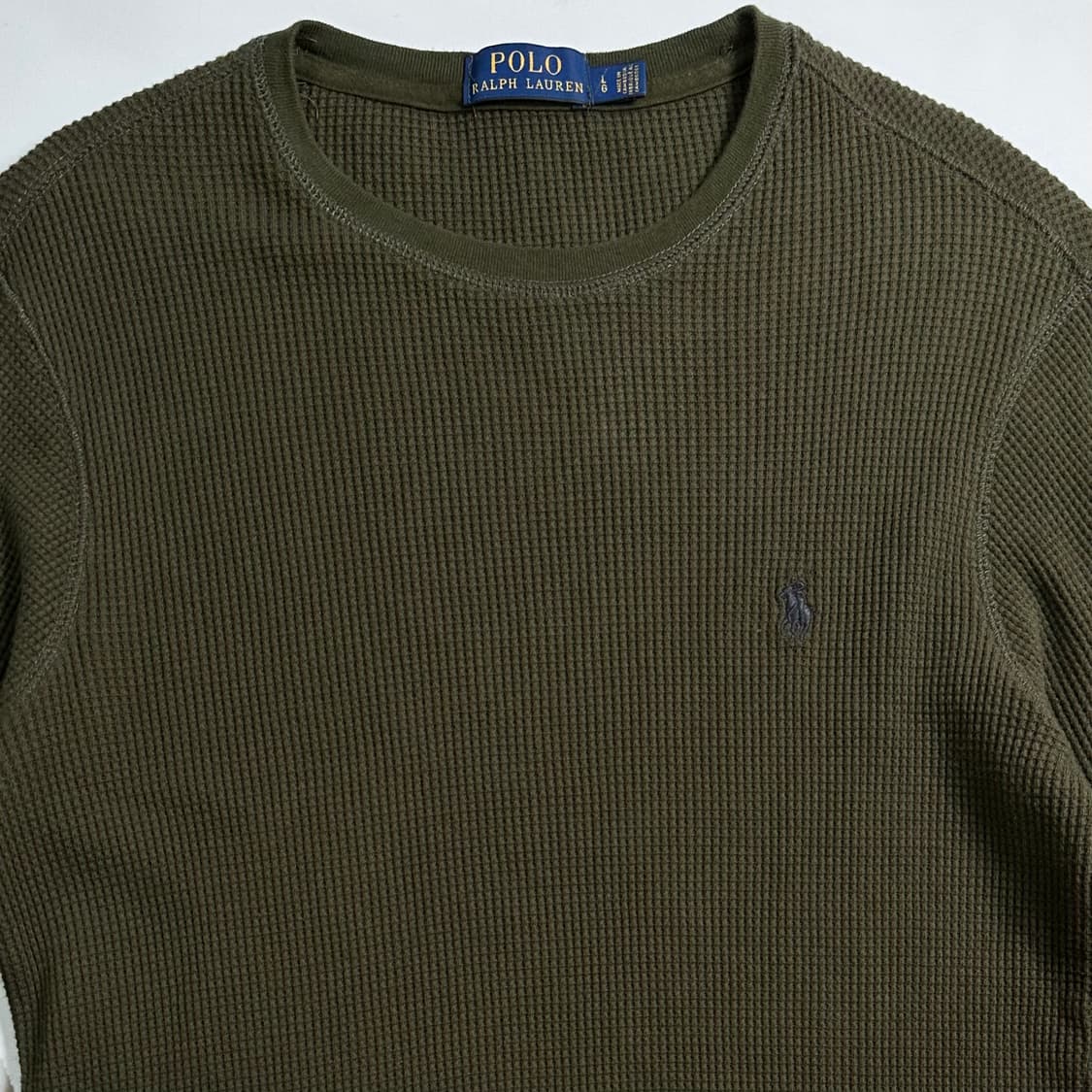 폴로 랄프로렌 카키 와플 티 상품이미지2