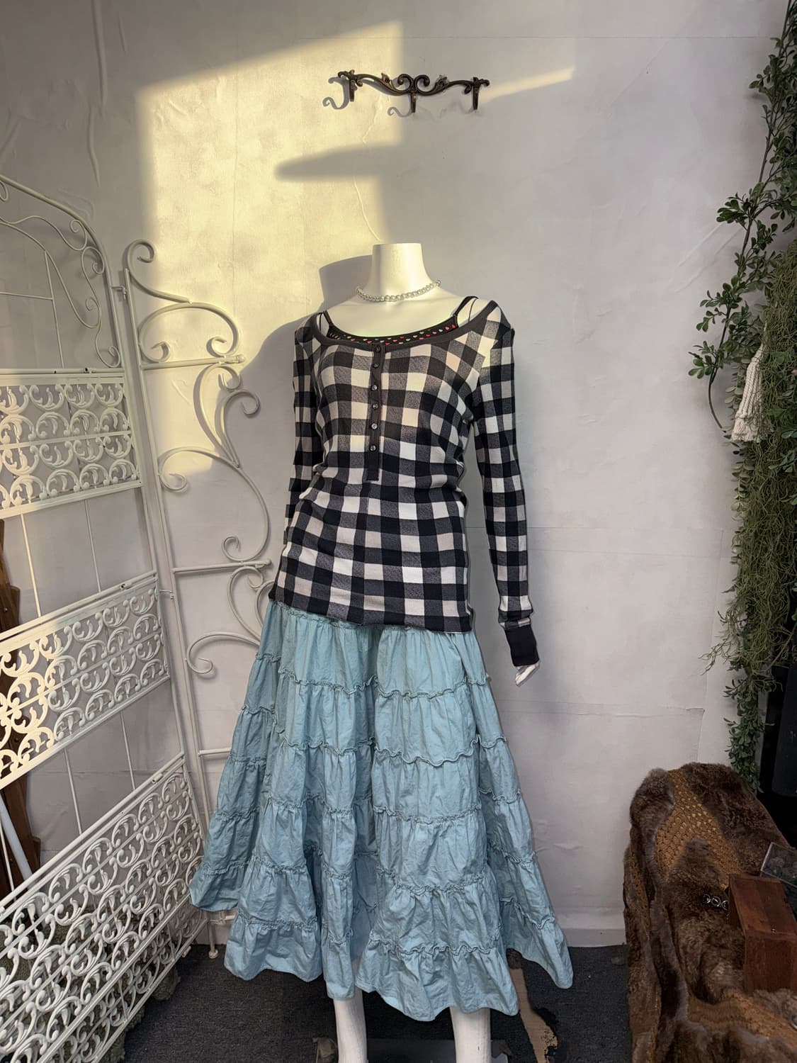 Victoria’s Secret check loose button 긴팔티 상품이미지6