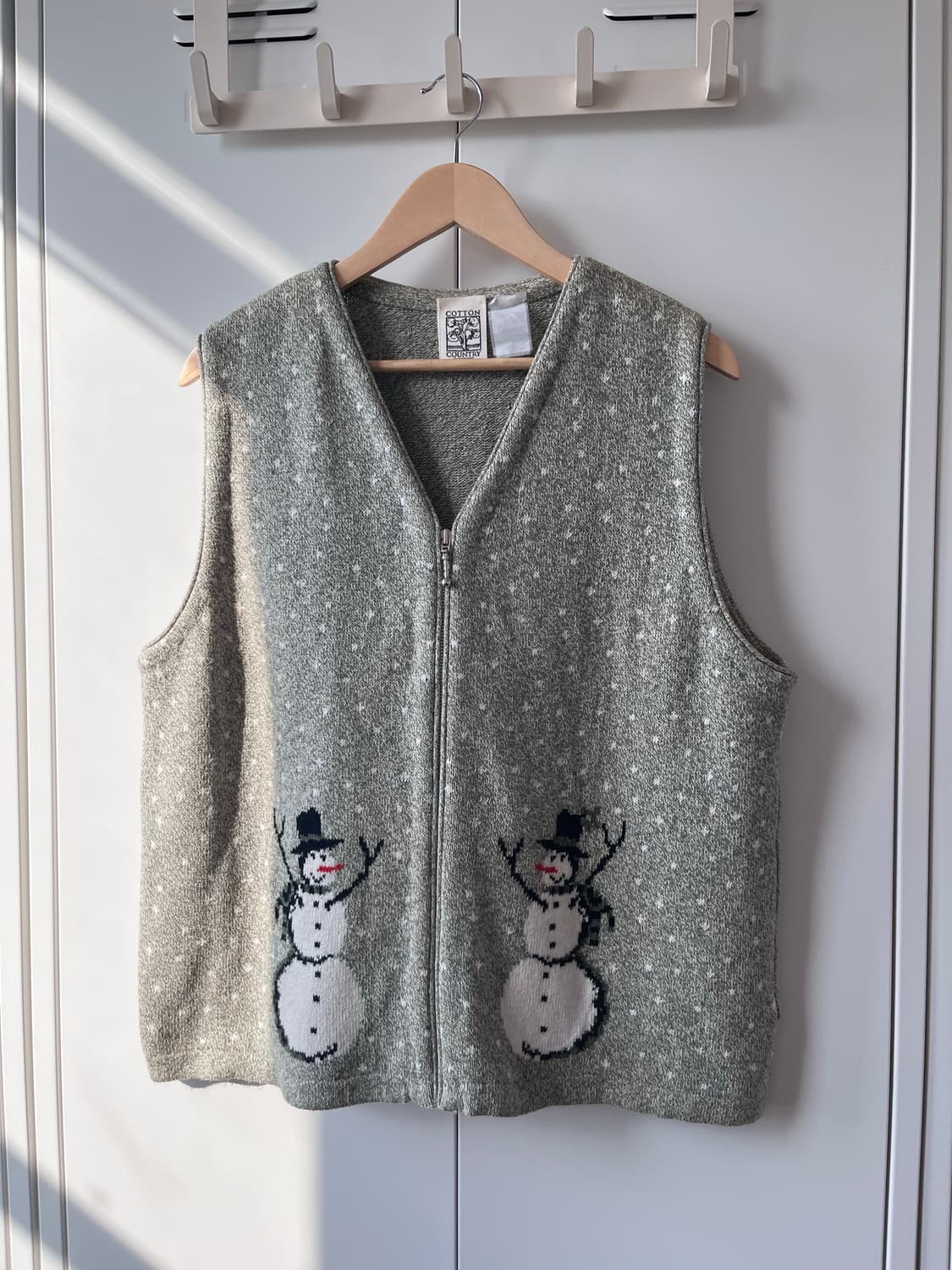 Cotton country 눈사람 니트 조끼 상품이미지4