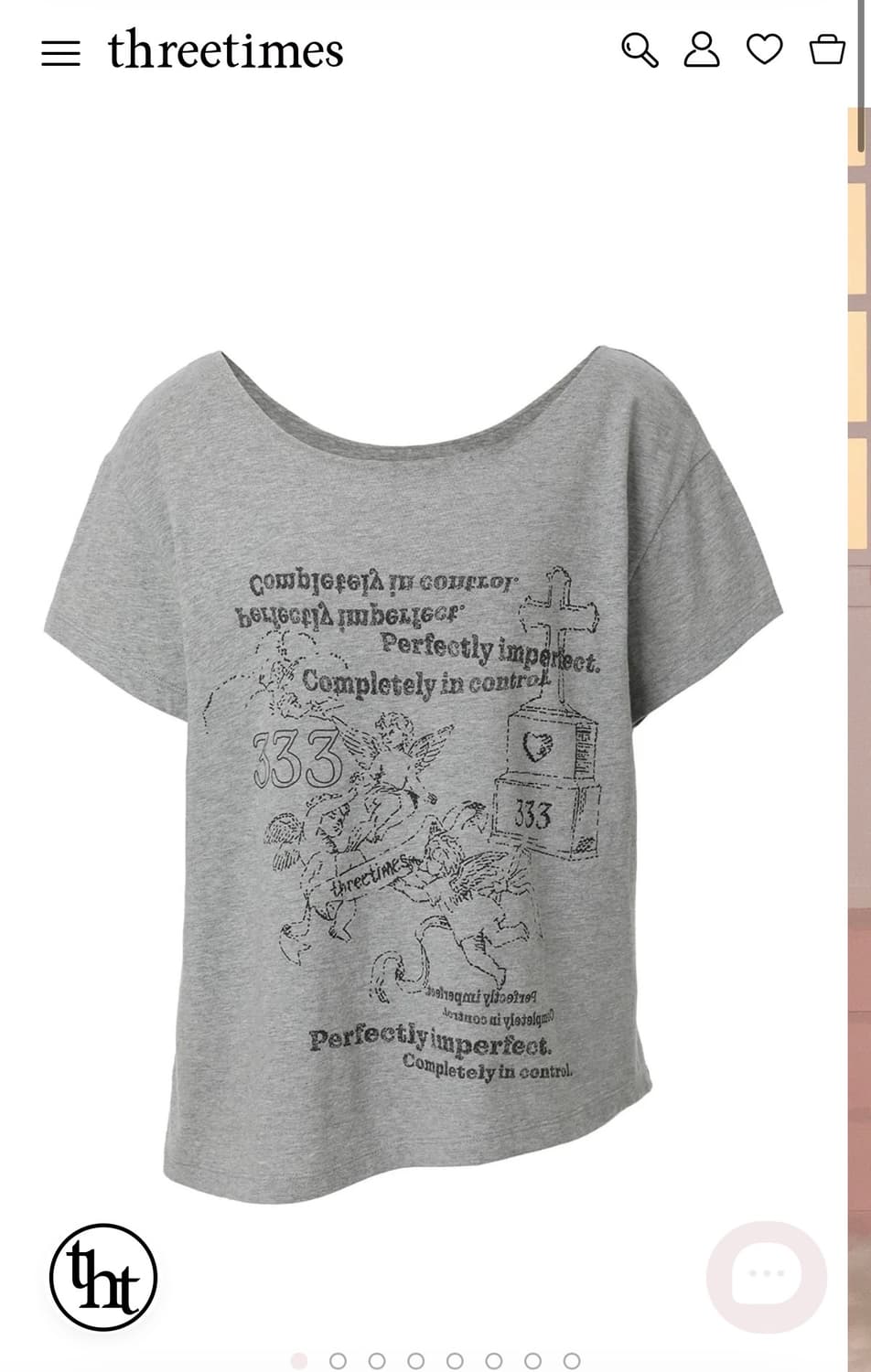 쓰리타임즈 dusty angel tee gray S 상품이미지1