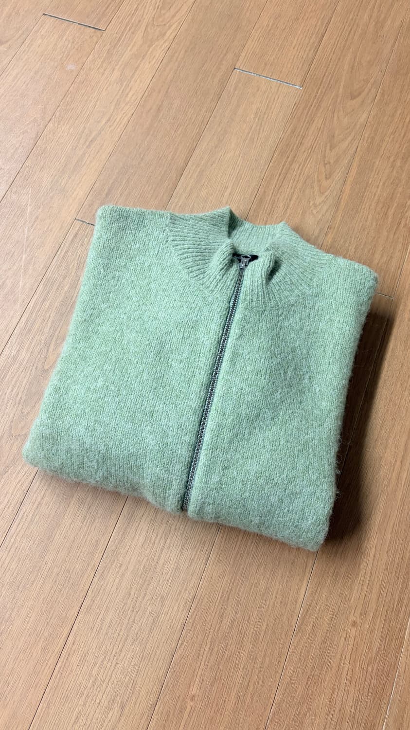 [L] 스투시 풀 집 브러쉬드 메리노 스웨터 세이지 상품이미지3