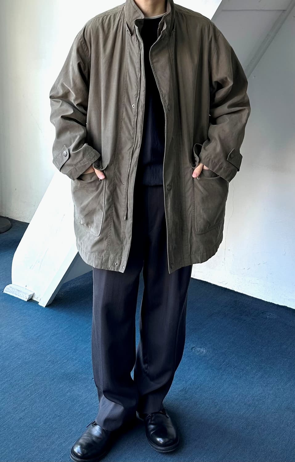 Soft fabric mil design hooded coat 상품이미지8