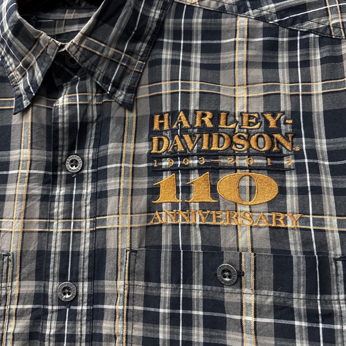할리데이비슨 110th 엠브로이드 멀티 타탄체크 워크셔츠 N1182 상품이미지5