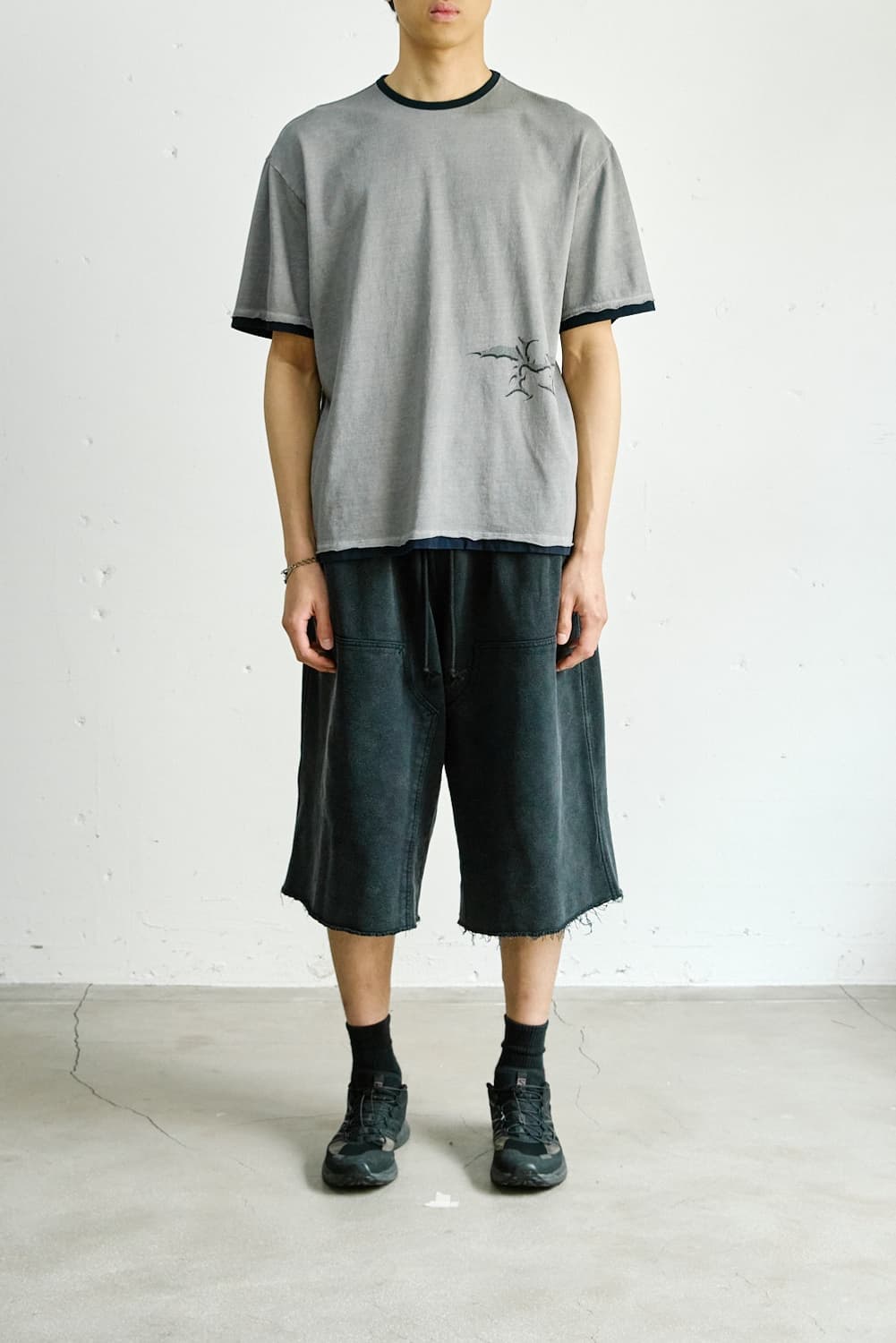 해칭룸 double knee shorts black 상품이미지2