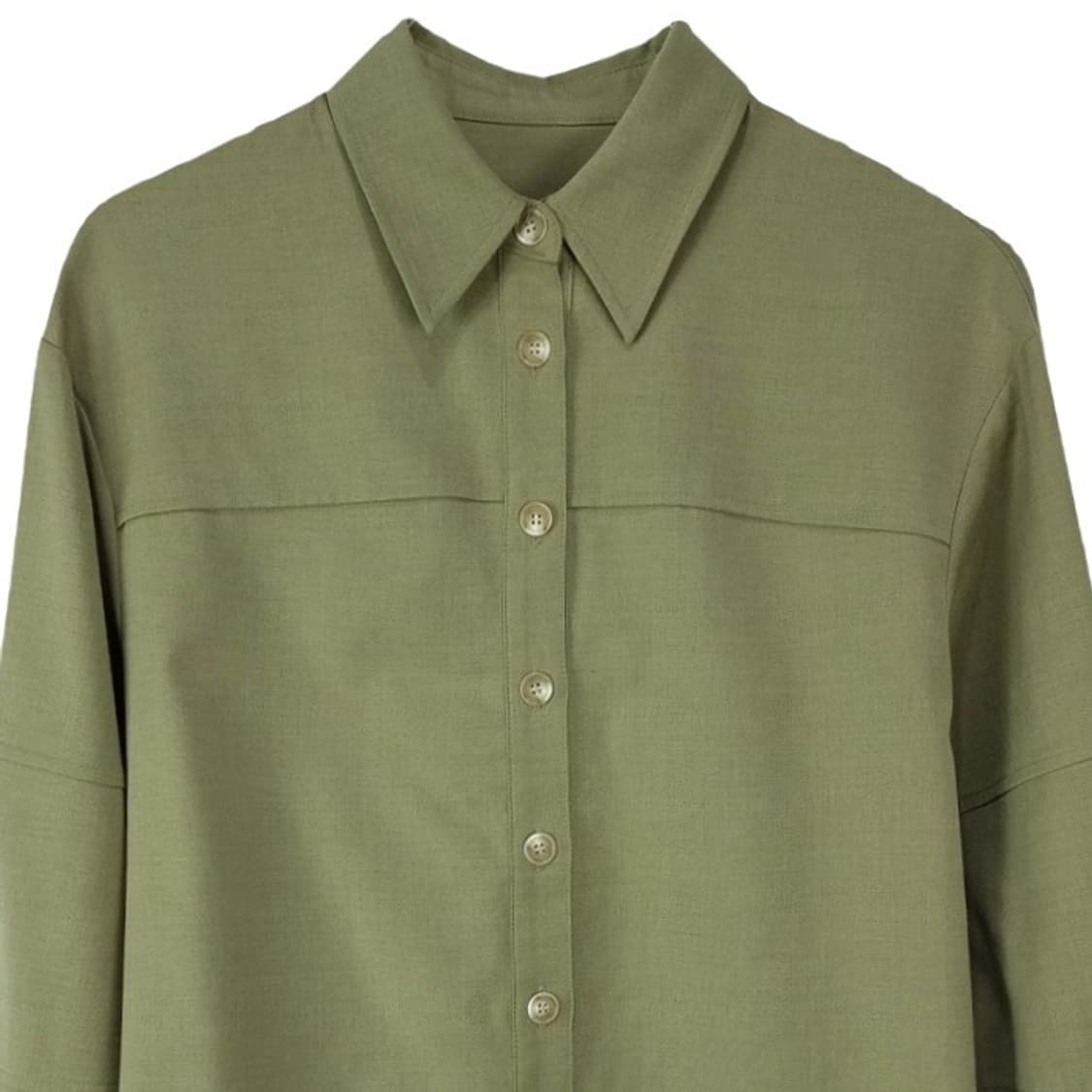 [인사일런스] 울 블랜디드 오버핏 미니멀 셔츠 블라우스 M19326 상품이미지4