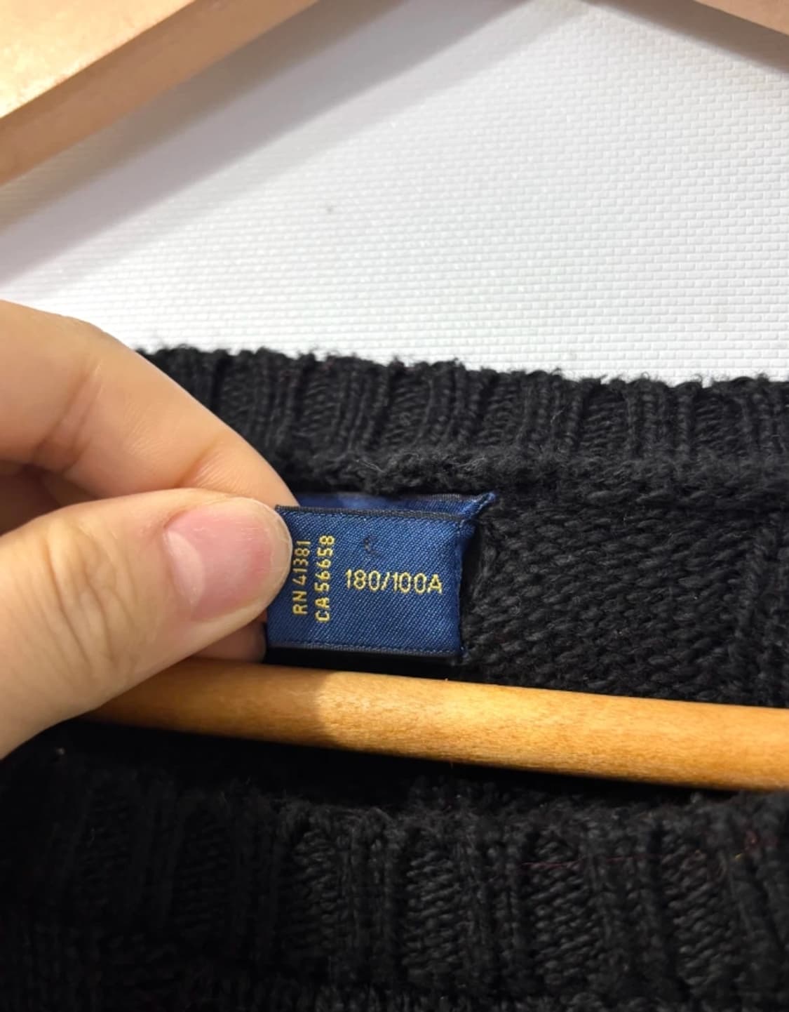 폴로 랄프로렌 케이블 니트 블랙 100 상품이미지5