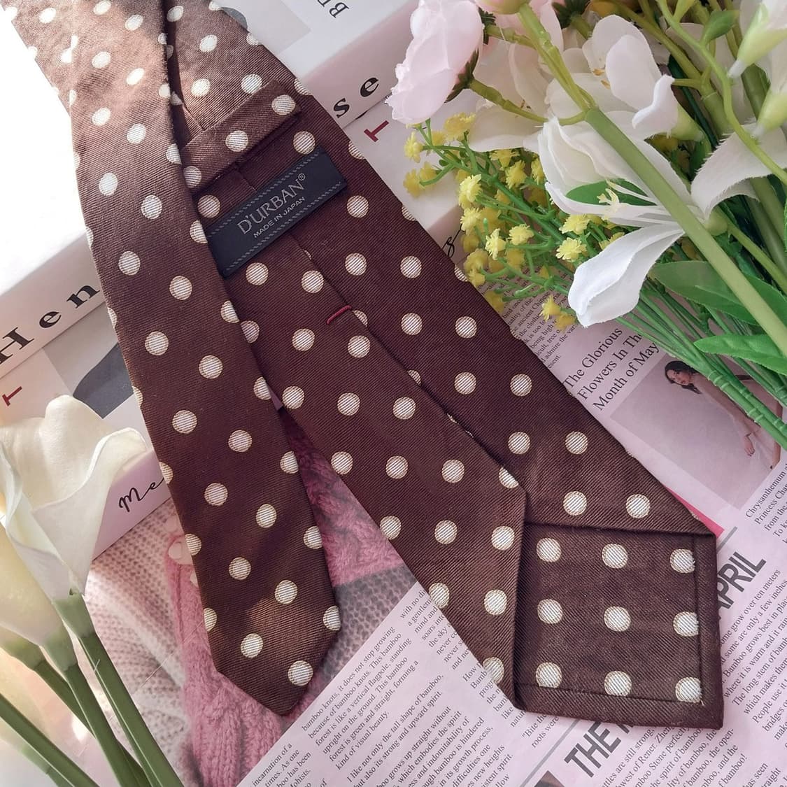 더반(다반) 실크&울 혼방 도트 넥타이 8.3cm A+등급 K1363
 상품이미지6