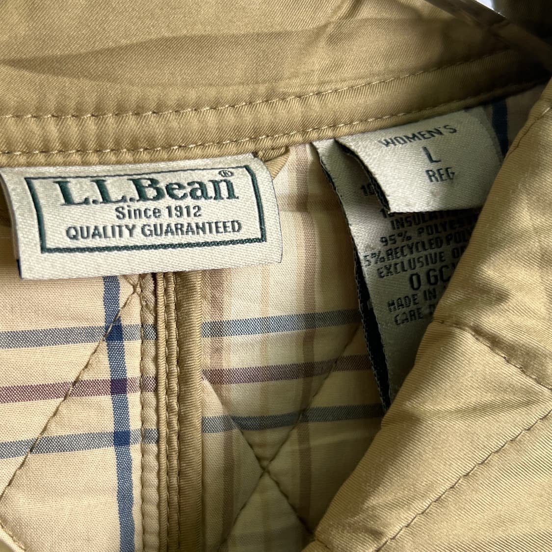 엘엘빈 베이지 다이아몬드 퀄팅 자켓 L 상품이미지3