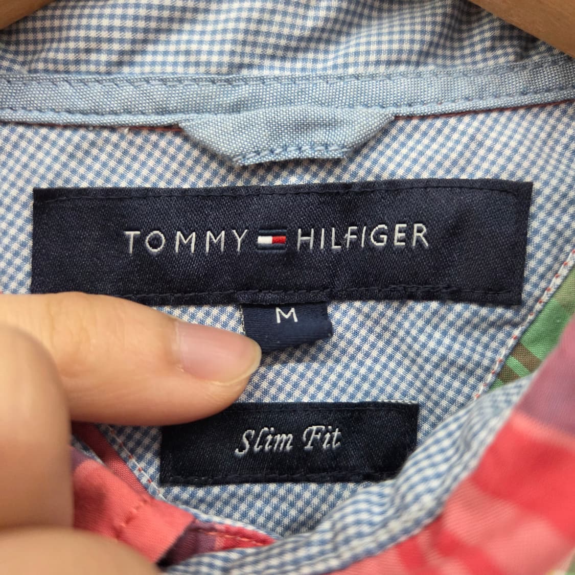 타미힐피거 체크 반팔 셔츠 여m 상품이미지4