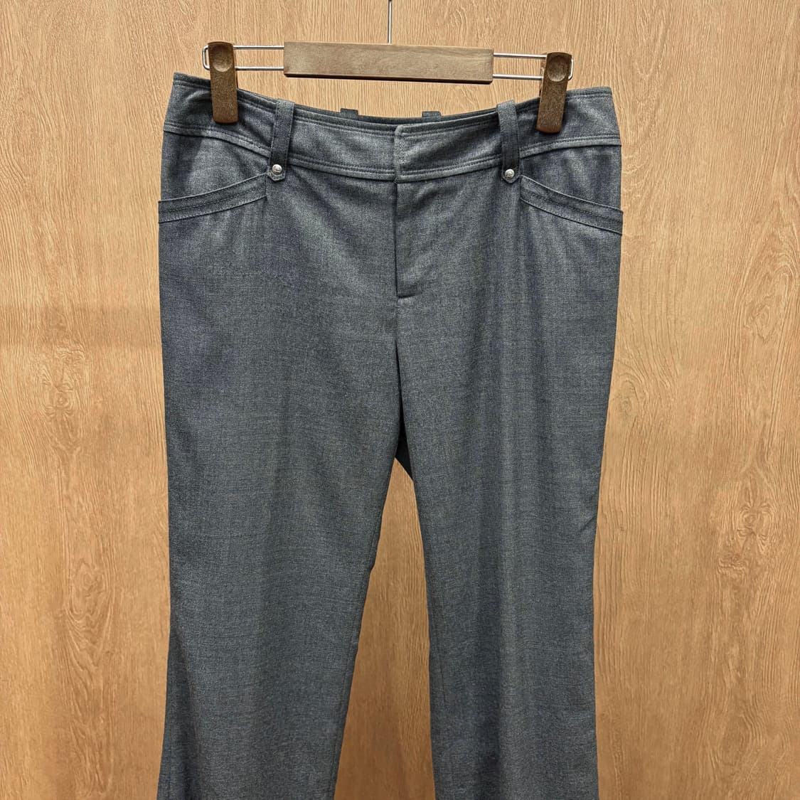 꾸레쥬 슬랙스 팬츠 지퍼 플라이 버튼 클로징 벨트 고리 디테일 딥그레이 상품이미지4