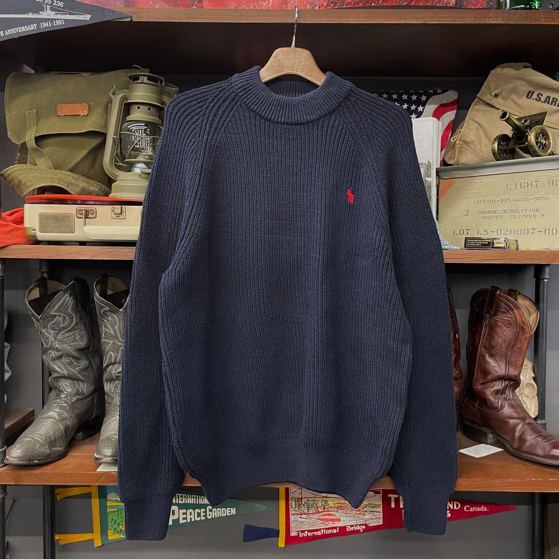 폴로 랄프로렌 신형 라벨 헤비 울 모크 넥 니트 스웨터 컨트리 상품이미지1